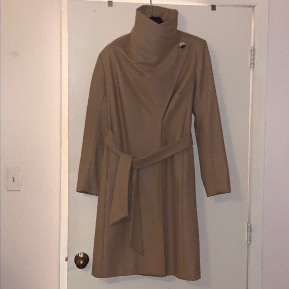 Ted Baker camel color virgin wool vers Trench Sz4